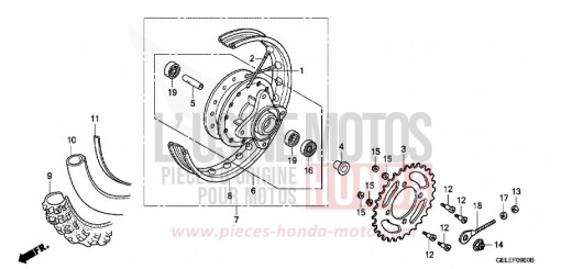REAR WHEEL CRF50F7 de 2007